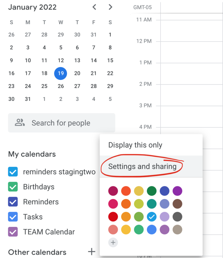 Changing Permissions of Shared Google Calendars SMS / Text Reminders