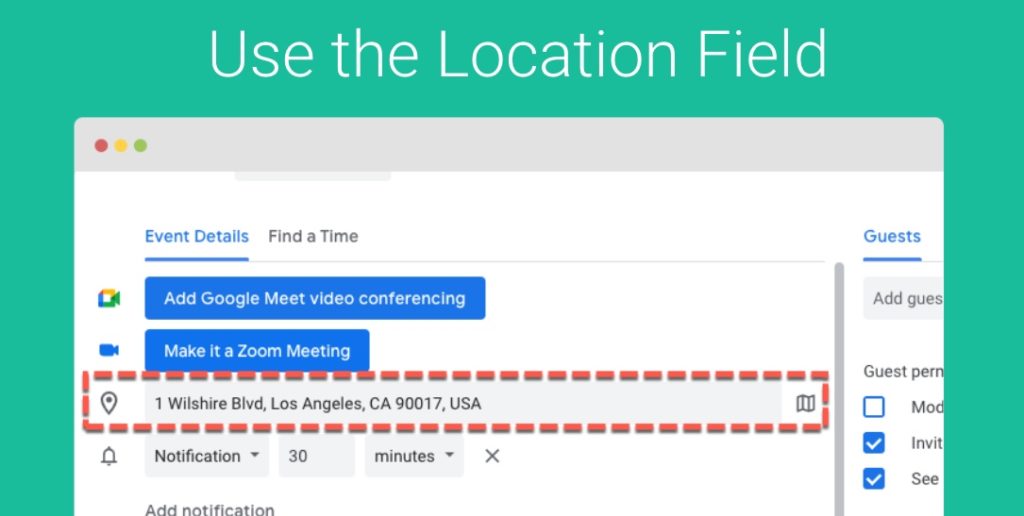 Using the Location Field SMS / Text Reminders for Google Calendar