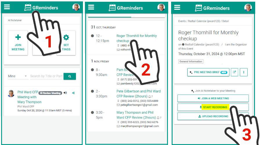 AI Notetaker for scheduled meetings