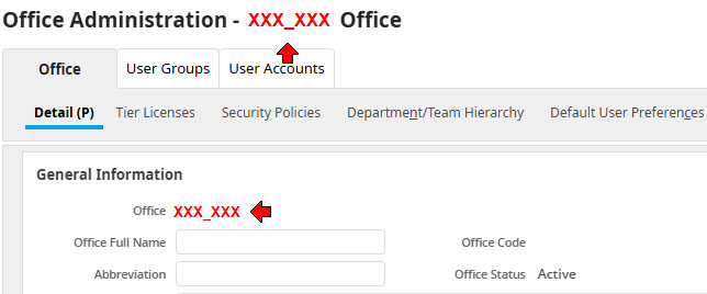 Office Name in SmartOffice